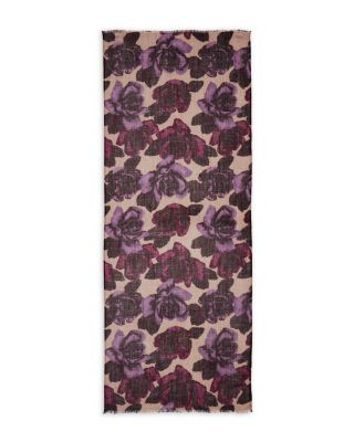 Floral Print Wool Scarf - Exclusive