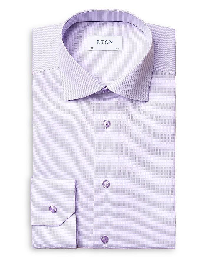 Shop Eton Contemporary Fit Textured Solid Shirt In Purple
