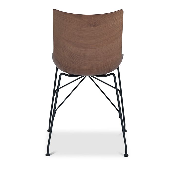 Shop Kartell P Slatted Ash Dining Chair In Dark Wood/painted Steel Legs