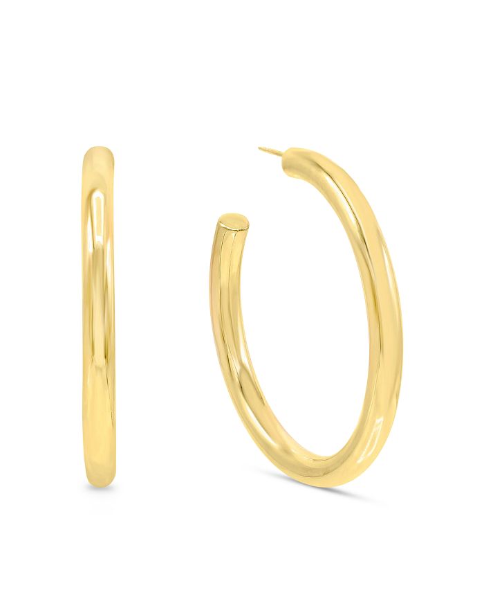 Adinas Jewels Adina's Jewels Large Hollow Open Hoop Earrings In Gold