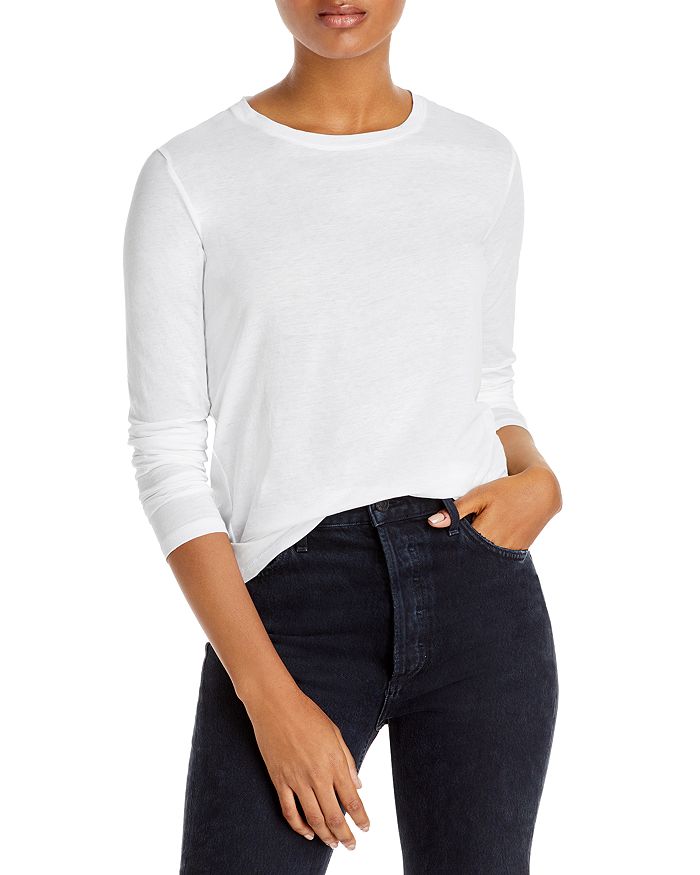 Shop Vince Essential Crewneck Top In Optic White