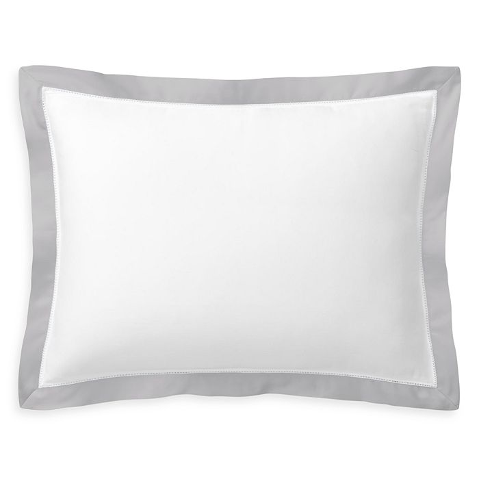 Ralph Lauren Organic Sateen Border Decorative Pillow, 16w X 12l In True Platinum