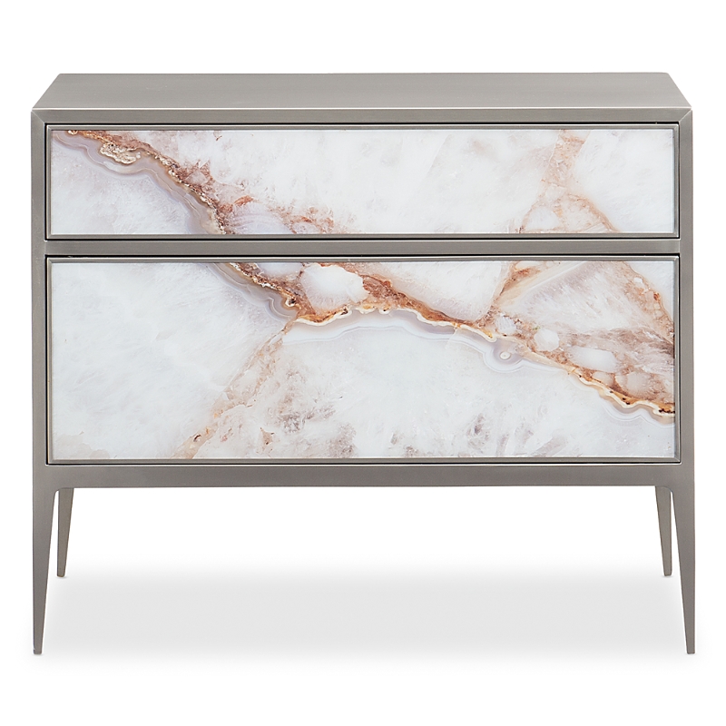 Caracole A Real Gem Night Stand In Brushed Nickel Finish