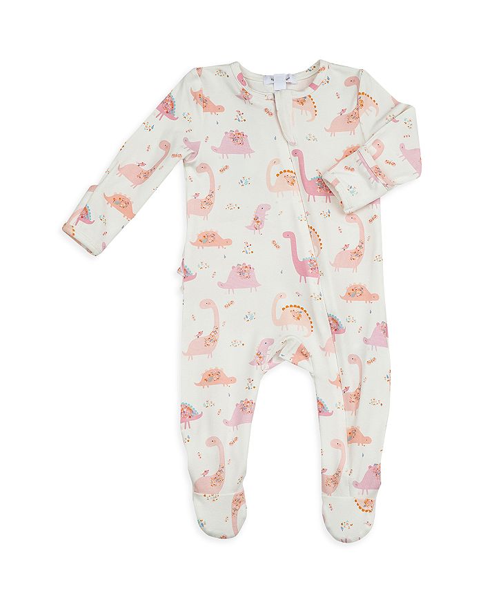 Angel Dear Girls' Dino Floral Footie - Baby In Pink Multi