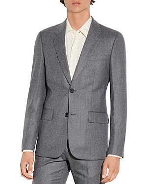 Sandro Wool Flannel Suit Jacket