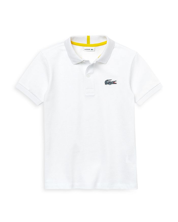 Lacoste Boys' White Cotton Polo Shirt Little Kid, Big Kid