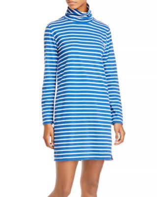 white christmas dresses Elsie Turtleneck Dress in Green Stripe Green Mariner Stripe / 1x