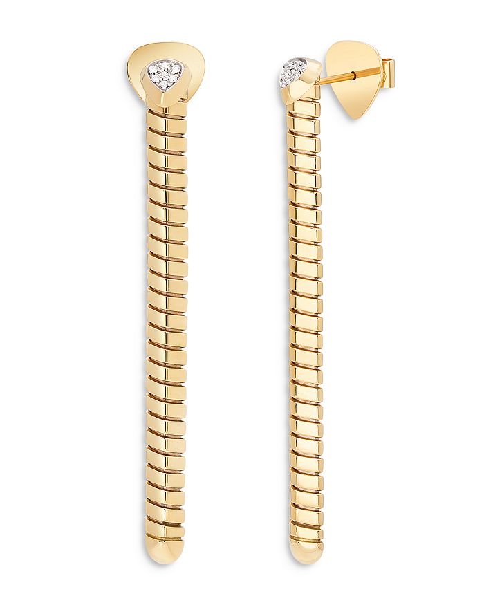 Shop Marina B 18k Yellow Gold Trisolina Drop Earrings With Diamonds