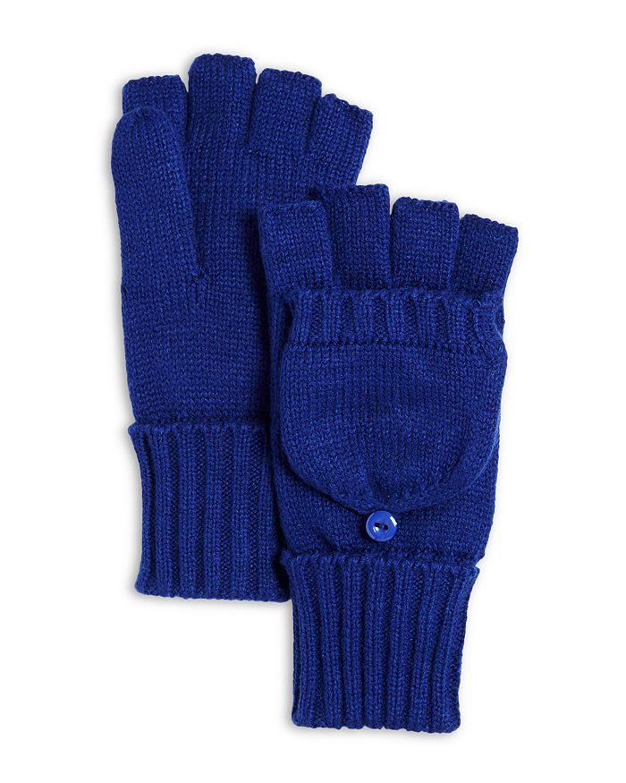 C By Bloomingdale's Aqua Pop-top Gloves - 100% Exclusive In Indigo