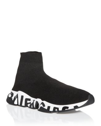 Balenciaga Men's Speed Graffiti Knit High Top Sneakers | Bloomingdale's
