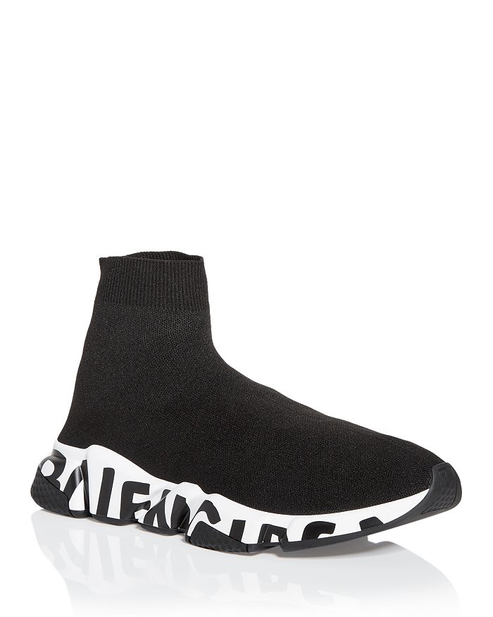 banan Skinne nåde Balenciaga Men's Speed Graffiti Knit High Top Sneakers | Bloomingdale's