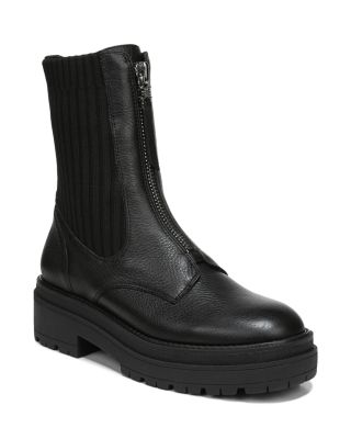 flat tall leather boots