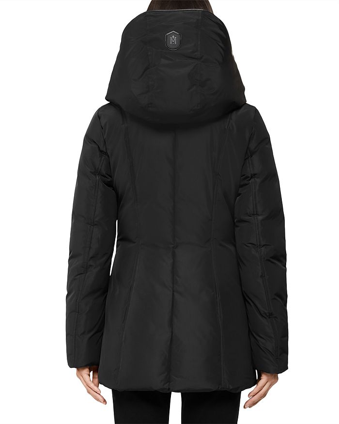 Shop Mackage Adali Asymmetric Hooded Coat In Black