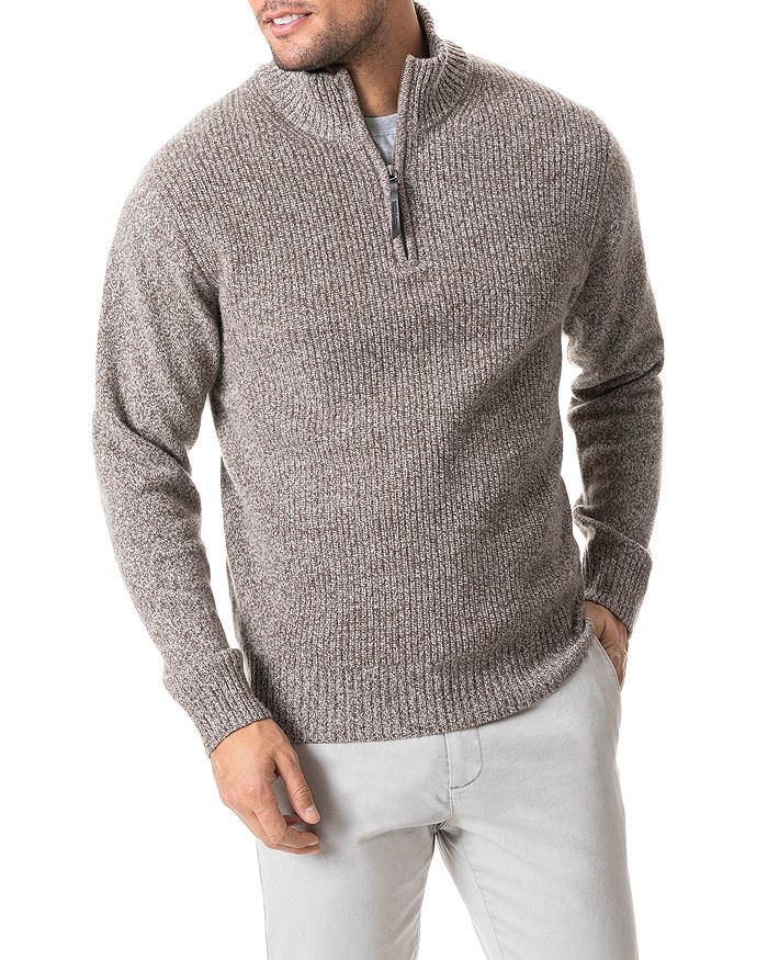 Rodd & Gunn Charlestown Quarter Zip Sweater In Natural