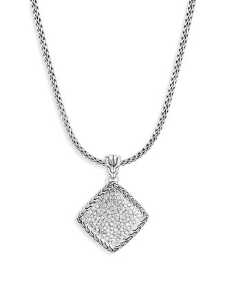 JOHN HARDY Sterling Silver Classic Diamond Chain Pendant Necklace, 18 ...