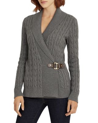 Ralph Lauren Cable Knit Buckled Sweater | Bloomingdale's