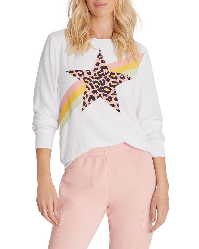 Leopard star sweatshirt deals