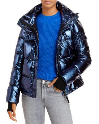 aqua metallic ella puffer jacket