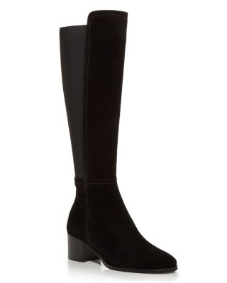 long black suede boots with heel