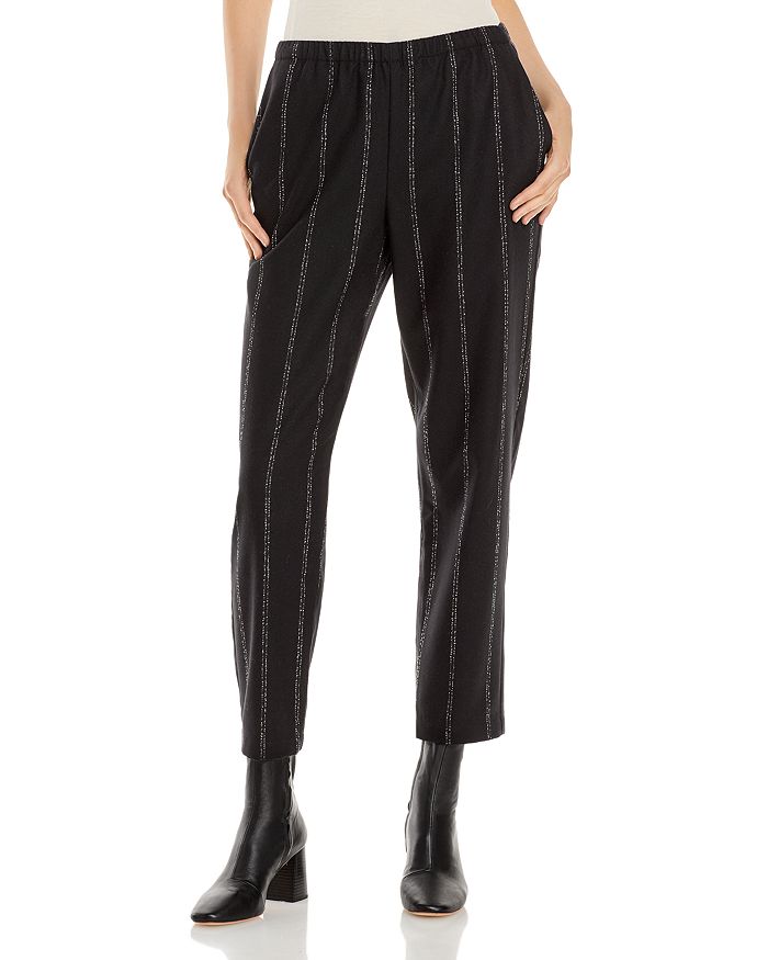 EILEEN FISHER STRIPED TAPERED ANKLE PANTS,F0TGD-P4272M