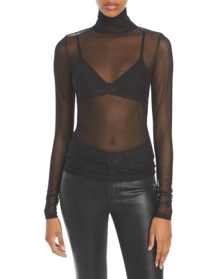 mesh turtleneck top