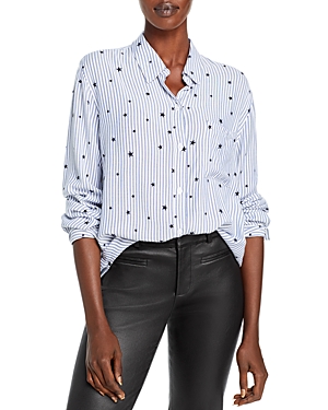 Rails Rocsi Flock Star Stripe Shirt Colour: Blue In Flocked Navy Stars