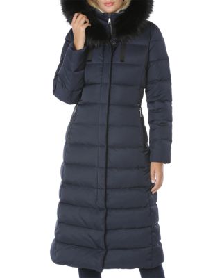 T Tahari Nelly Faux Fur Trim Hooded Puffer Coat Galaxy