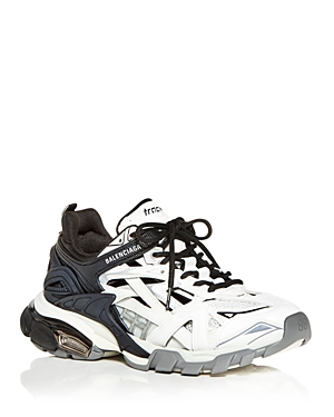Balenciaga Track 2 Open Metallic Sneakers In Noir/ecru