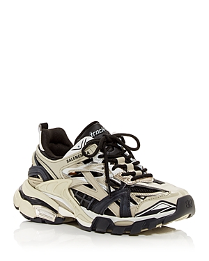 Balenciaga Women's Track 2 Cutout Low Top Sneakers In Beige/noir