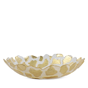 Vietri Rufolo Glass Gold Giraffe Medium Shallow Bowl