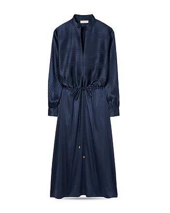 Tory Burch Striped Satin Drawstring Dress | Bloomingdale's