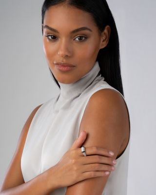 LAGOS Sterling Silver Black Caviar Diamond & Black Ceramic Statement Ring