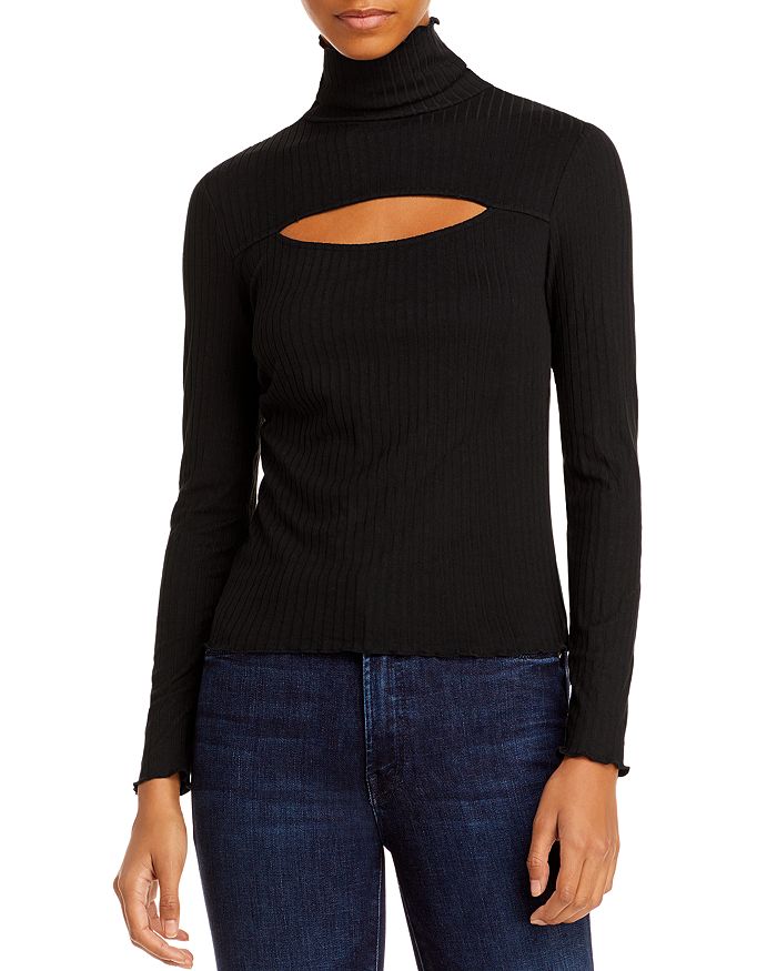 Aqua Keyhole Turtleneck Sweater - 100% Exclusive In Black
