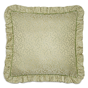 Gingerlily Coral Fern Square Decorative Pillow In Green