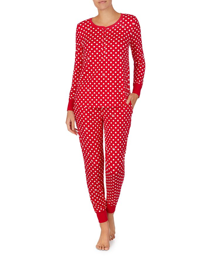 Kate Spade New York Printed Long Sleeve Pajama Set In Red Dot
