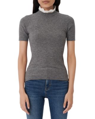 maje ribbed polo sweater