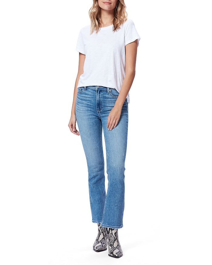 Shop Paige Claudine High Rise Ankle Flare Jeans In Seaspray