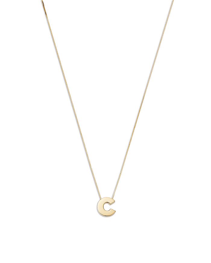 Bloomingdale's Made In Italy Initial Pendant Necklace In 14k Yellow Gold, 16 - 100% Exclusive In C