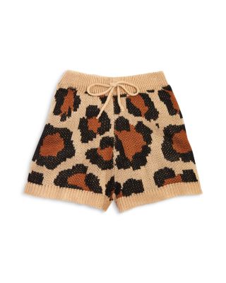 Hayden Los Angeles - Girls' Leopard Print Sweater Shorts - Big Kid