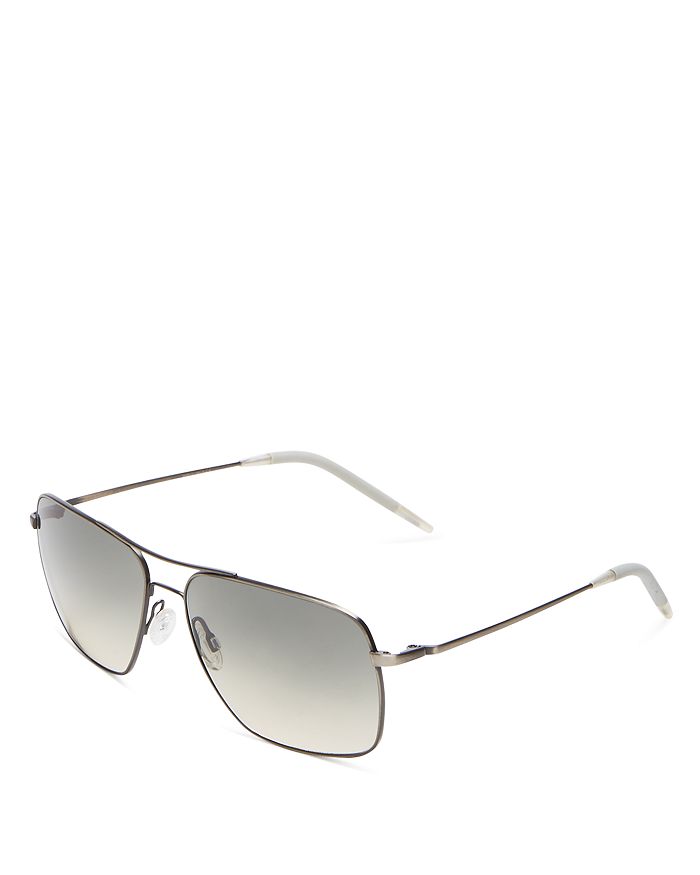 Shop Oliver Peoples Clifton Brow Bar Square Sunglasses, 58mm In Antique Pewter/shale Gradient