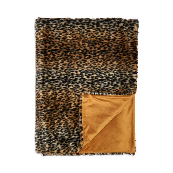 Leopard faux sales fur blanket