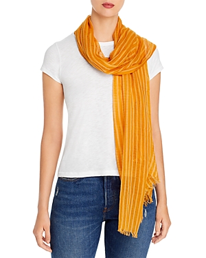 EILEEN FISHER STRIPED FRINGED SCARF,F0ZTH-A0835M