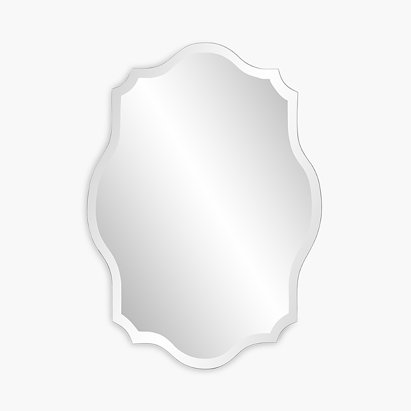 Howard Elliott Rectangular Scalloped Frameless Mirror