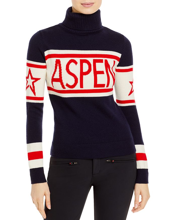 Perfect Moment Schild Courchevel-intarsia Merino-wool Sweater In Navy