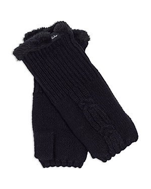 Echo Cable Knit Fingerless Gloves - 100% Exclusive In Black