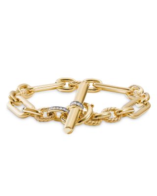 Lexington Chain Bracelet in 18K Yellow Gold with Diamonds