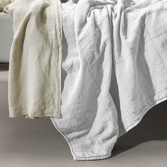 Society Limonta Rem Linen Quilt, King In Bianco