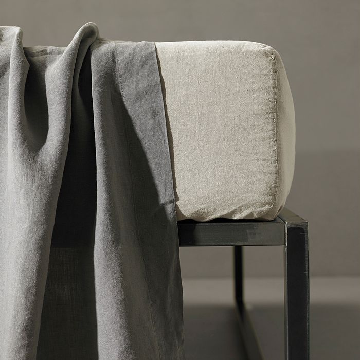 Society Limonta Rem Linen Fitted Sheet, King In Mastice