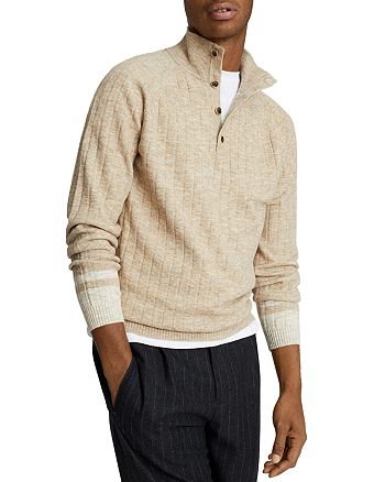 REISS Aiden Funnel Half Button Sweater | Bloomingdale's