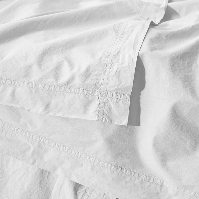 Society Limonta Nite Cotton Flat Sheet, King/queen In Bianco